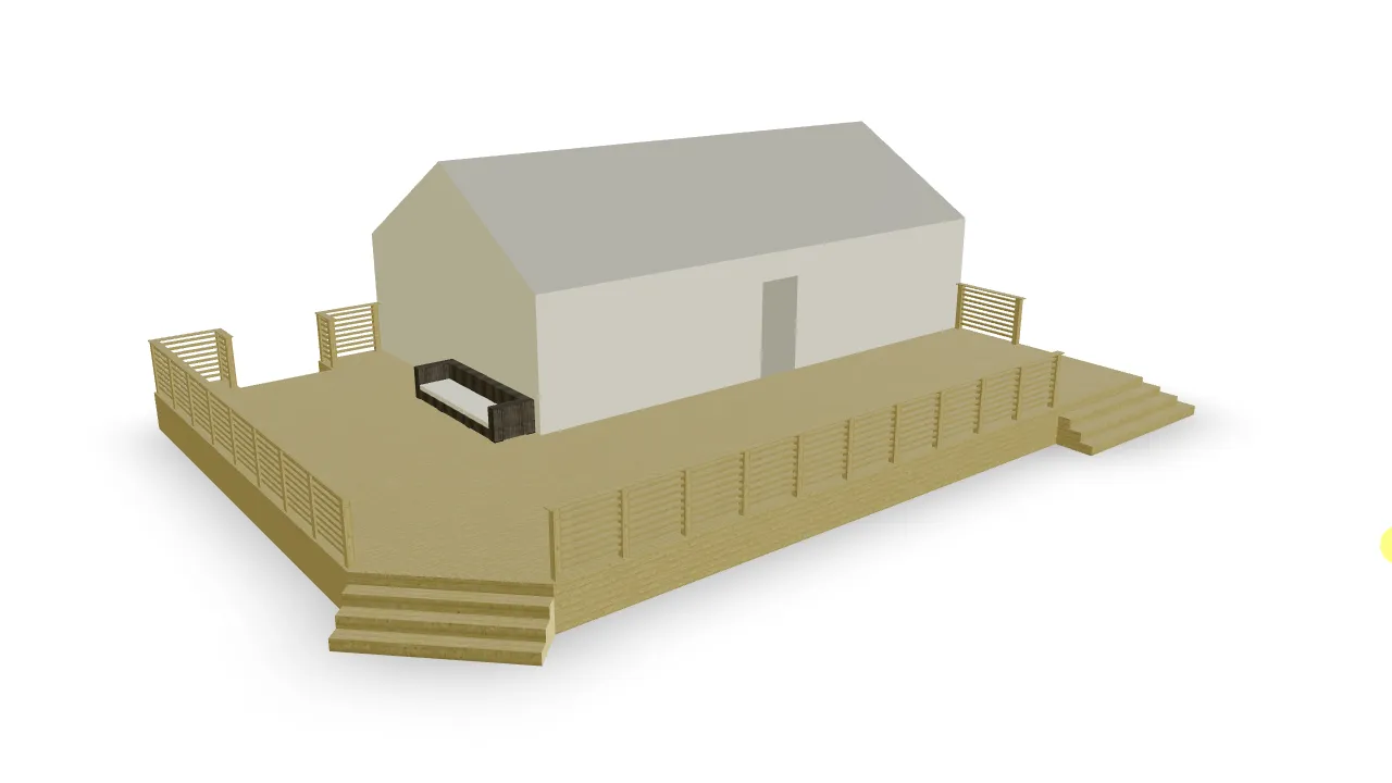 Konstruktionsbild av altan