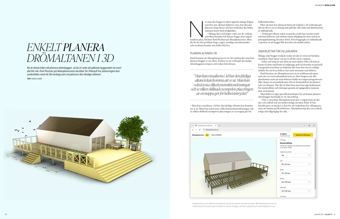 Altanplaneraren i fullt uppslag i Villanytt